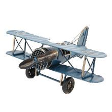 Flugzeugmodell Dekoration Vintage Doppeldecker Handarbeit Home Dekorationen Desktop Dekoration Desktop