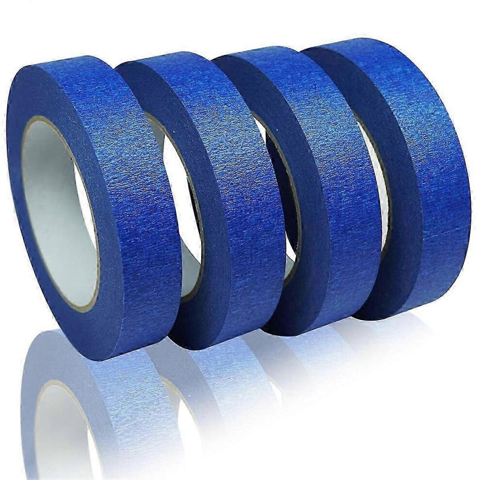 Schilderstape 1 inch breed, 4-pack blauwe tape geschikt voor algemeen gebruik, 1 inch x 55 yards x 4
