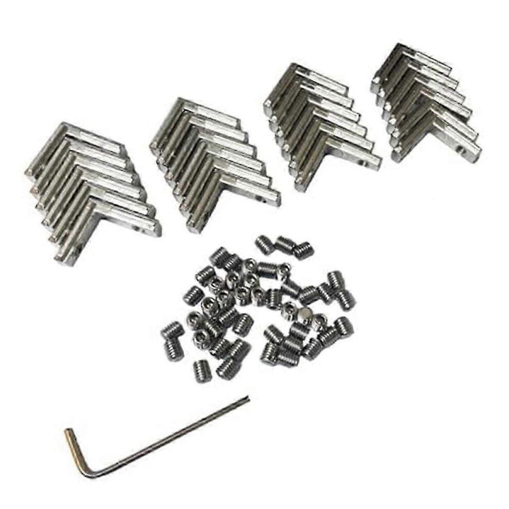 24Pcs 2020 Series L-Shape Interior Inside Corner Connector Joint Bracket With Screws 9421490105418
