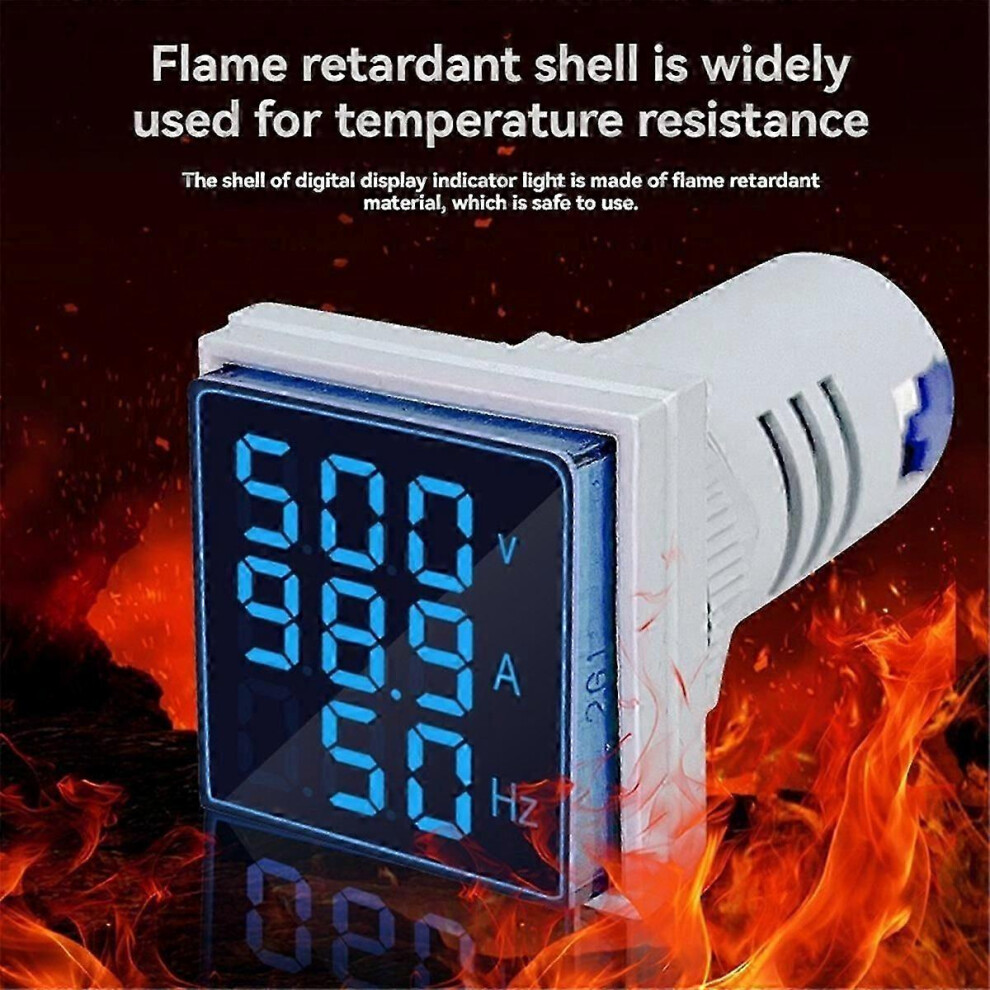 Led Digital Voltmeter Ammeter Hertz Meter Ac6-500V Signal Lights Voltage Current Frequency Meter Indicator 9421490106071