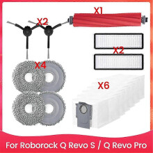 Suitable for 15PCS Replacement Kit for Roborock Q Revo S/Q Revo Pro Vacuum Parts with Side Brush Filter