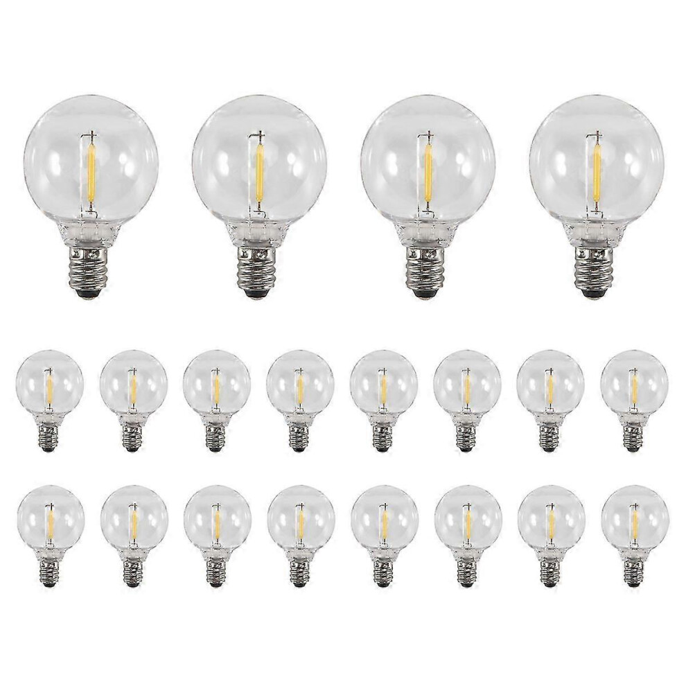 20 Pcs G40 Led Bulbs E12 Screw Base Shatterproof Globe Bulbs For Solar String-Si Xi Light 9421490116506