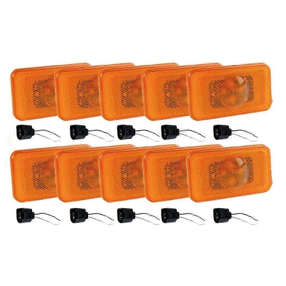 10X 24V Yellow Amber LED Side Marker Lamp Light W/ Wire Connector Plug Suitable for &FM LF45 20398660-image-OPC-PHN7V97-NEW