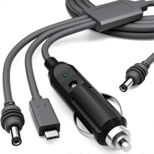 kompatibel Starlink Mini 3-i-1 likströmskabel 16FT, USB-C 12-24V cigarettändaruttag & DC hane-sladd