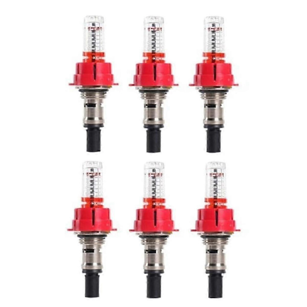 6 Pcs 1/2Underfloor Heating Manifold Flow Meter, Visual Flow Monitoring Regulator Compatible Underfloor