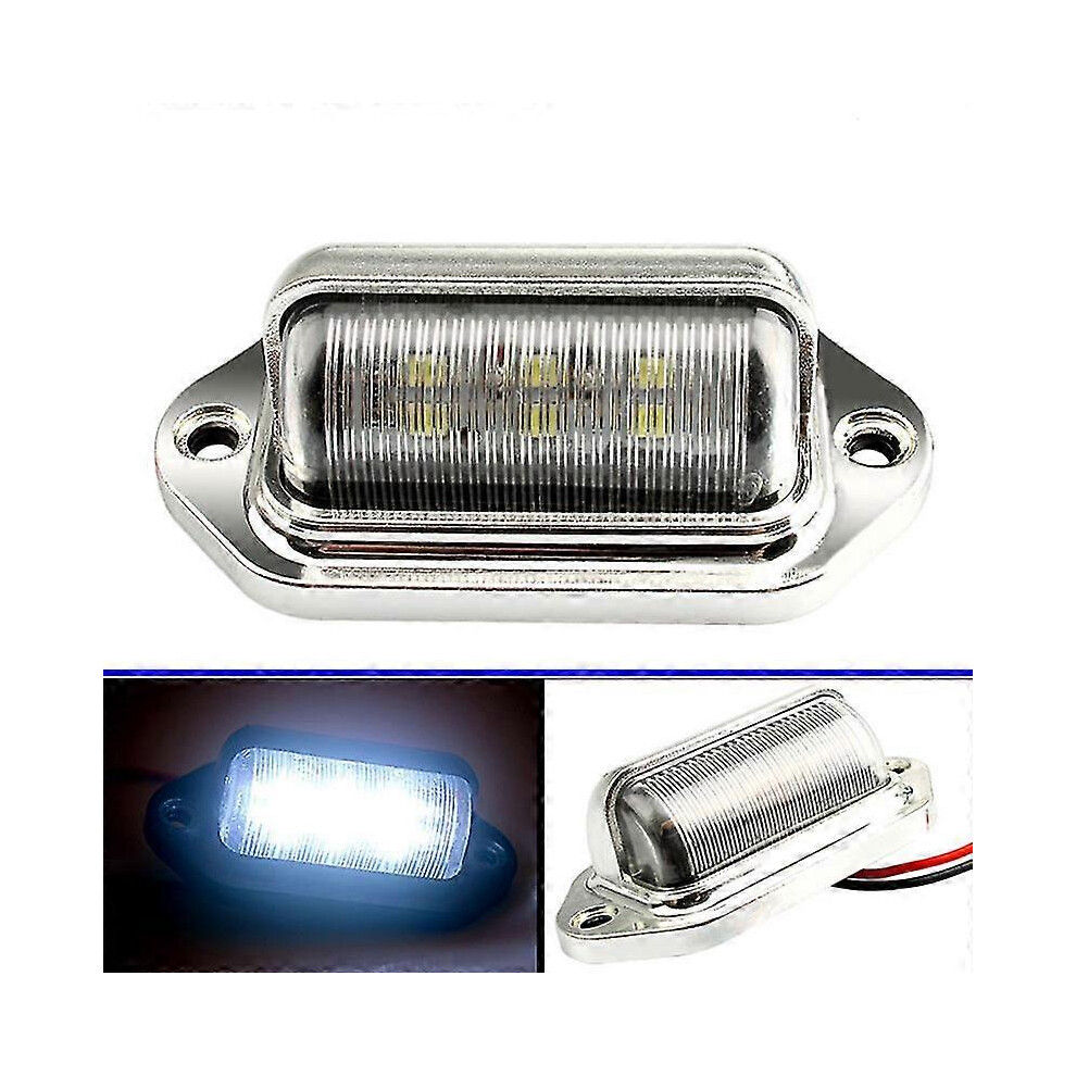Chrome 6 Led License Plate Tag Lamp For Truck Suv Trailer Van Universal Light 9421490121029