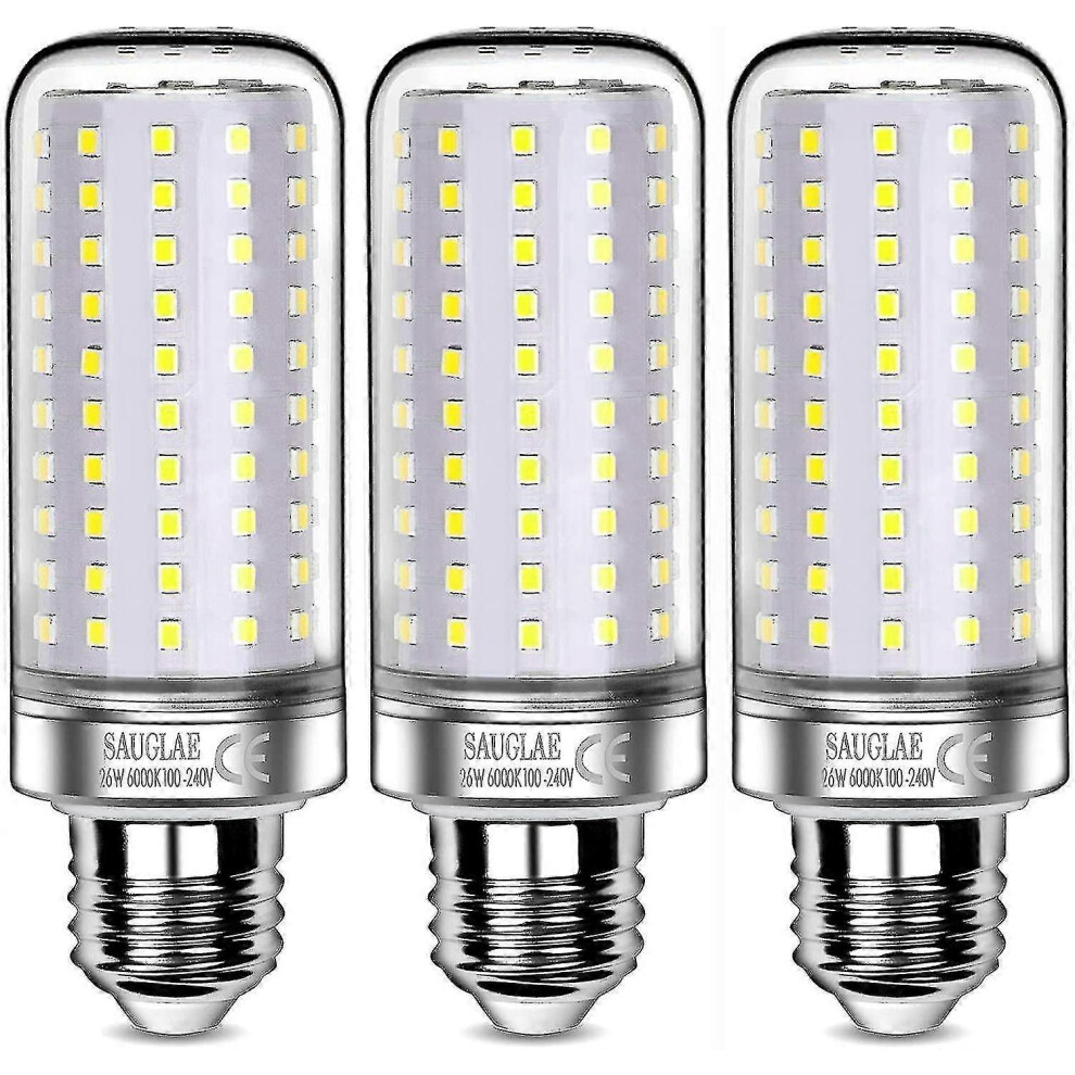 26W Led Bulbs, 200W Equivalent Incandescent Bulb, 3000Lm, 6000K Cool E27 Edison Screw Light/White 9421490121876
