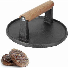 geschikt voor Hamburgerpers, Gehaktbiefstuk-antiaanbakpattypers met houten handvat Vleesvorm voor hamburgers,