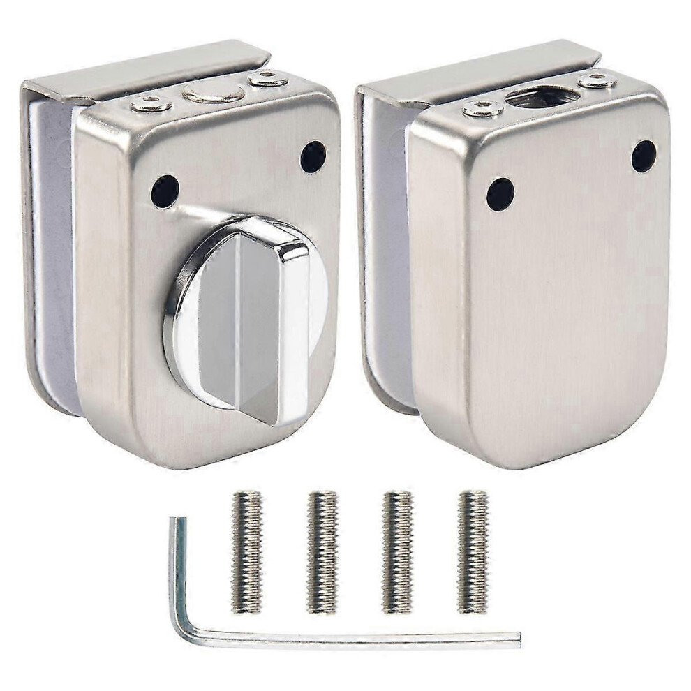 Stainless Steel Glass Door Latch Lock Bolt 138A No Drill For Double Frameless Glass Door Silver