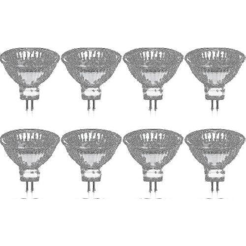 Convient pour un pack de 8 ampoules halogènes Gu5.3 Mr16 35 W 12 V à intensité variable - Blanc chaud