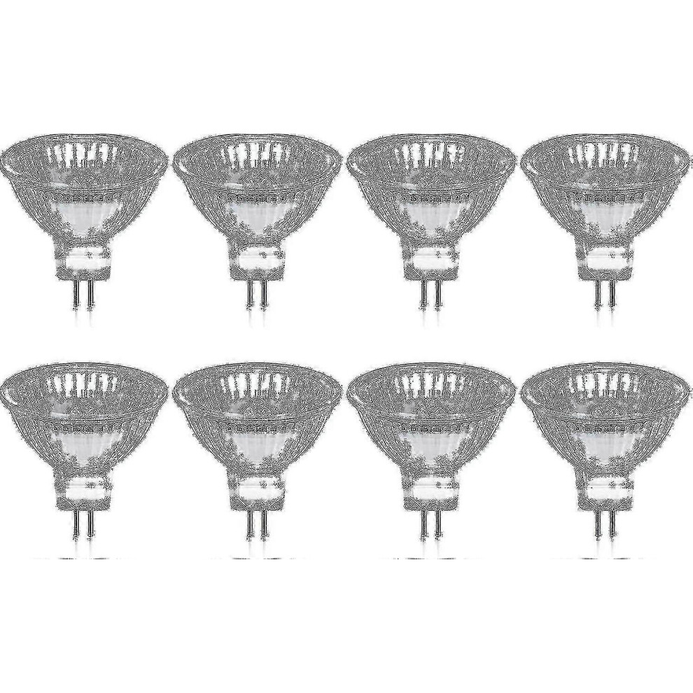 Suitable For Pack Of 8 Halogen Bulbs Gu5.3 Mr16 35W 12V Dimmable - Warm 2800K, 400 Lumens, Glass White 9421490122590
