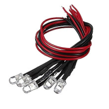 sopii 10 kpl 12 V 5 mm esijohdotetulle pyöreälle polttimolampulle LED-salamavalo (punainen)