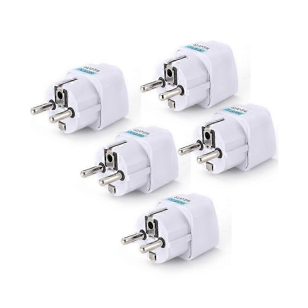 Suitable For 5X Eu Plug Adapter De To Eu Plug Adapter 10A 250V Universal Travel Adapter Eu Socket-Cheng White 9421490133855