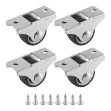 4 st Mini Hjul Möbel Hjul Små 25 mm fasta hjul Riktbara rörliga hjul Rörliga hjul