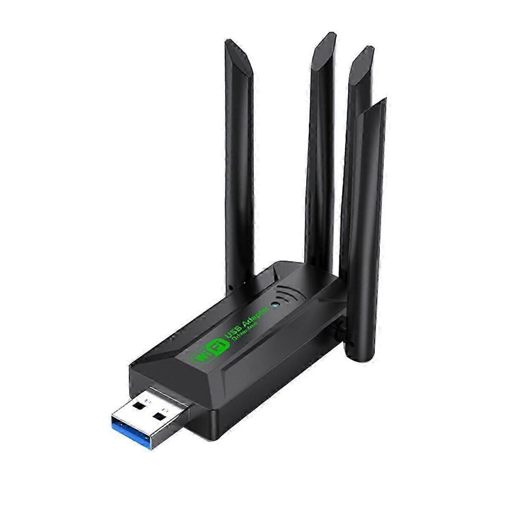 1200Mbps Dual Band Usb3.0 Wifi Adapter 2.4Ghz 5Ghz Wifi Adapter With 4 Antenna Pc Mini Computer Net Black 9421490125430