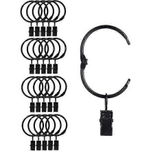 20 delar öppningsbara metallgardinklämmor, lätt att öppna och stänga, innerdiameter 38 mm, för tunga