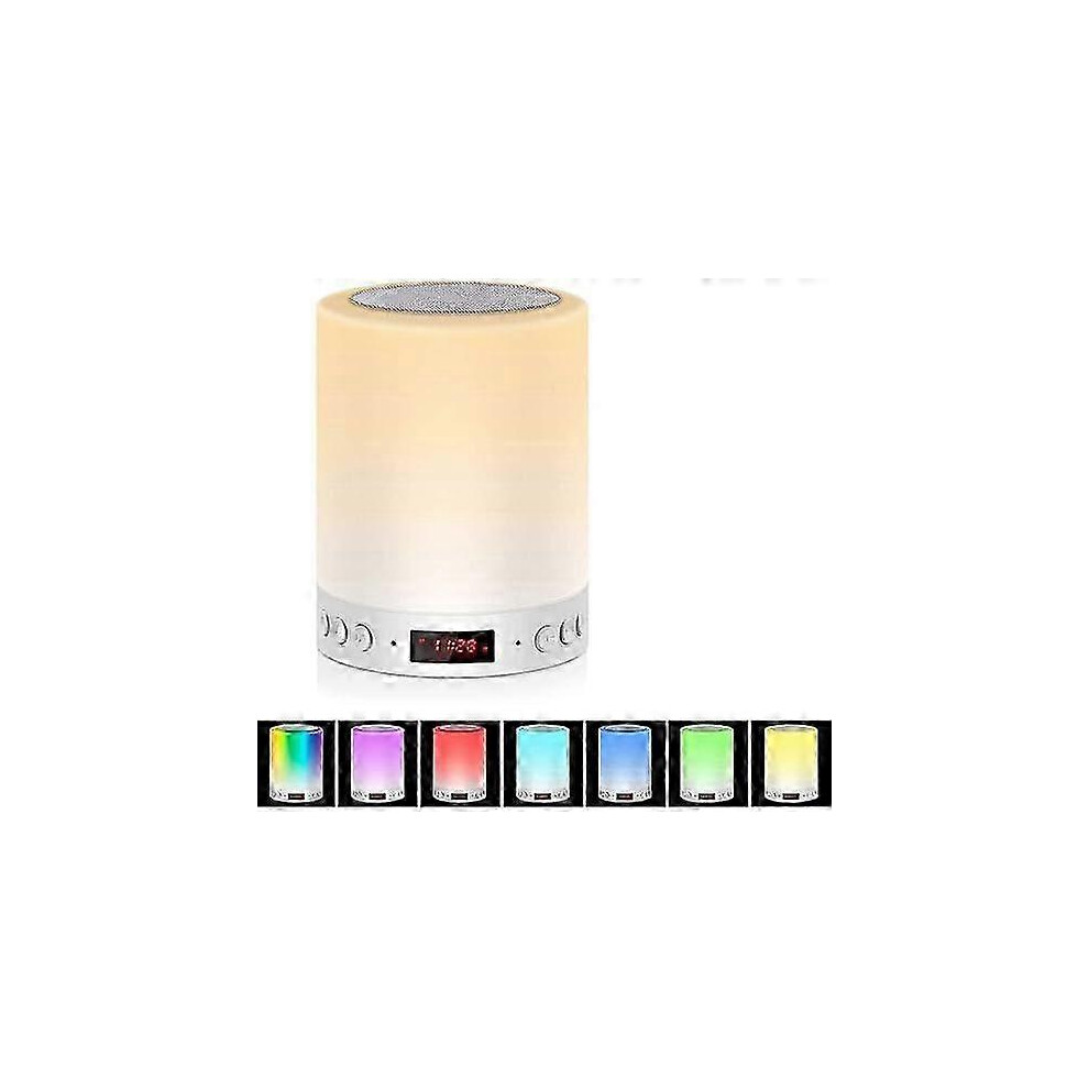 Bluetooth Speaker Dimmable Bedside Lamp Touch Control Rgb 6 Color Changing Night Alarm Clock Table Light 9421490126161