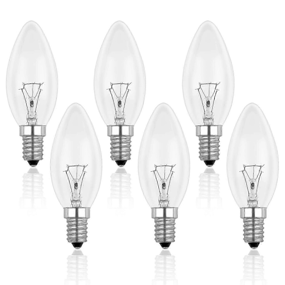 Incandescent Candle Bulb E14 60W 230V, E14 Flame Bulb, Dimmable Warm 2700K, 600Lm, C35 Transparent White 9421490125928