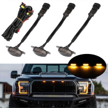 3x Raptor Style Smoked Amber LED Front Grill Lights för Ford F-150 Truck SUV