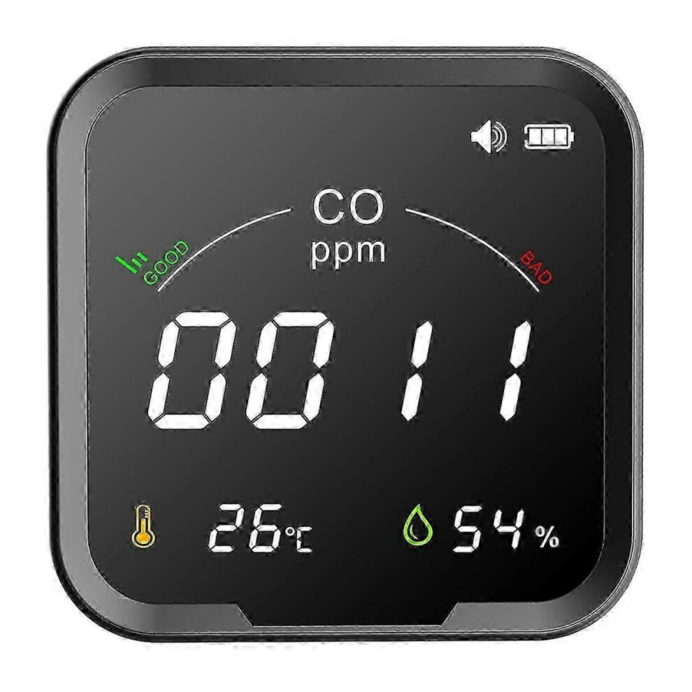 Carbon Monoxide Detector Gas Detector With Temperature And Humidity Sensor,Beep Alarm And Co Visual 9421490126482
