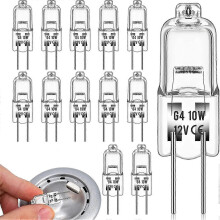 10 Stück G4 Halogen-Glühbirnen 10W 12V Klare Kapsel 2-polige Lampe Birne Halogen Stiftsockel Warmweiß