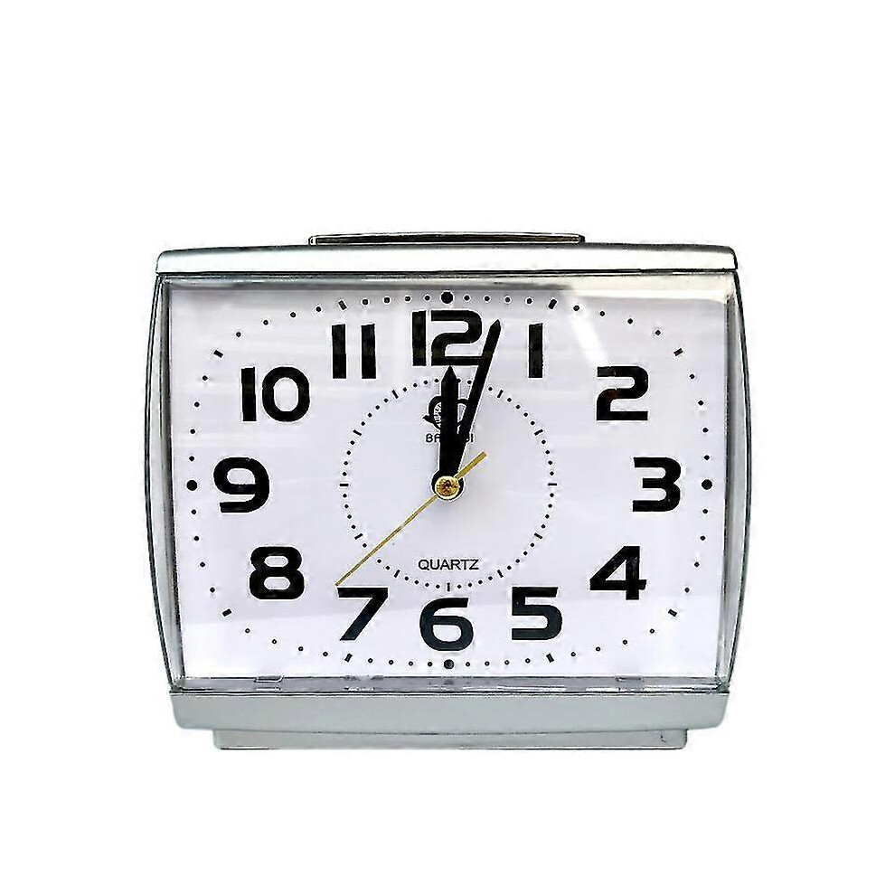 Analogue Alarm Clock For Elderly,Quiet Non Ticking With Snooze And Backlight,Crescendo Loud Alarm,Big Black/White