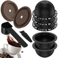 5 kpl uudelleenkäytettävät Vertuo pods -yhteensopivat Nespresso-keitin, kahvikapseli 2 silikonikannella