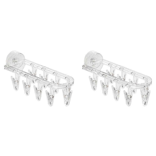 2PC Bathroom Suction Cup Drying Rack Folding Socks Drying Rack Household Clothes Rack Multi Clip Drying