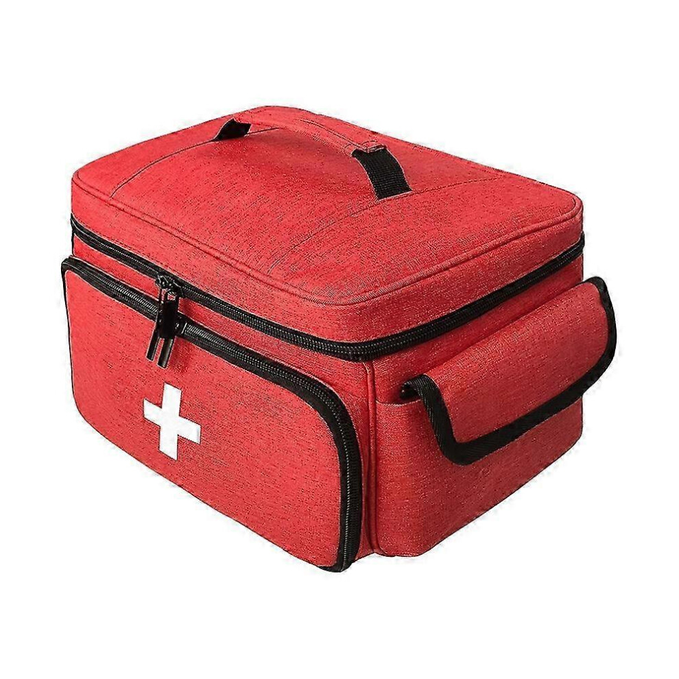 Medicine Storage Bag Empty Lockable Pill Bottle Organizer with Portable Zippered Pouches Medicine Box