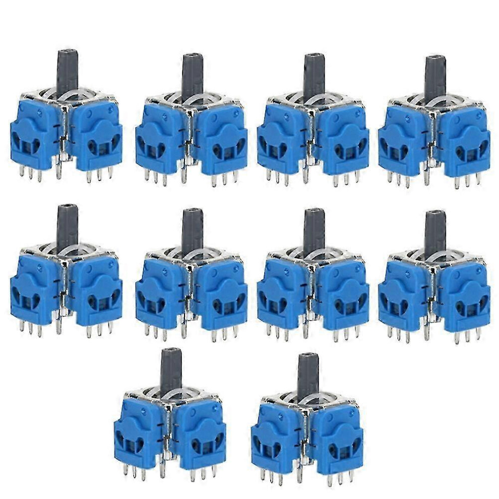 10Pcs Hall Joystick For Game Console Electromagnetic Joystick Anti-Drift 3D Joystick Analog Sensor Potentiometer Silver/Blue 9421490146565