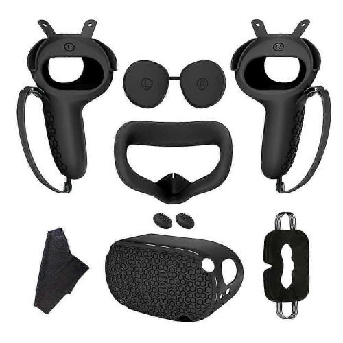 Adatto per Meta Quest2 Custodia protettiva in silicone per host Set da 7 pezzi Accessori VR antiscivolo