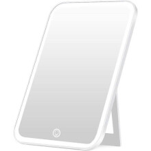 Beleuchteter Schminkspiegel, Kosmetikspiegel mit einstellbarer LED-Helligkeit, tragbar, per USB wiederaufladbar,