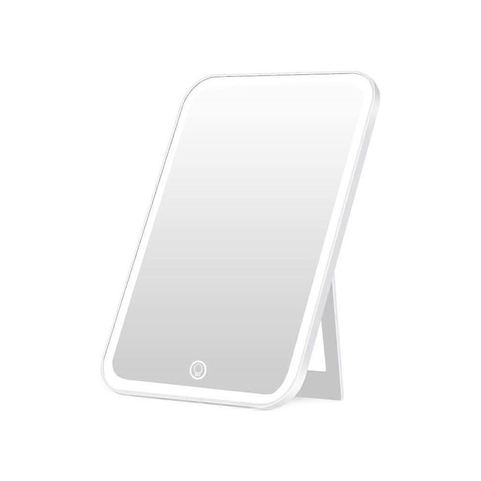 Lighted Makeup Mirror, Vanity Mirror With Adjustable Led Brightness, Portable, Usb Rechargeable, White