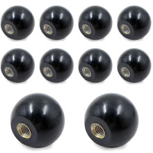 Kulspaksknopp - 10 st M6*25mm Isolatorhandtag Svart Bakelit Kulknopp invändig tråd Rund koppar