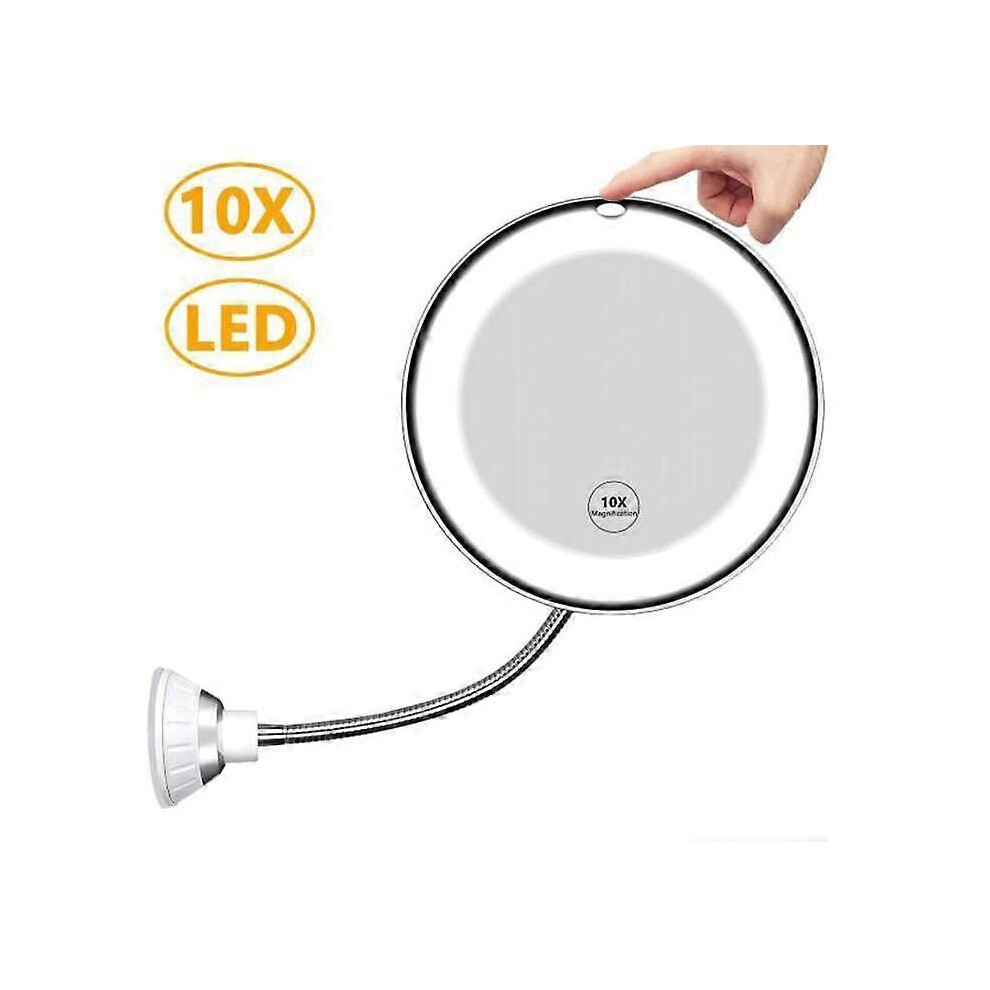 10x magnifying mirror with light