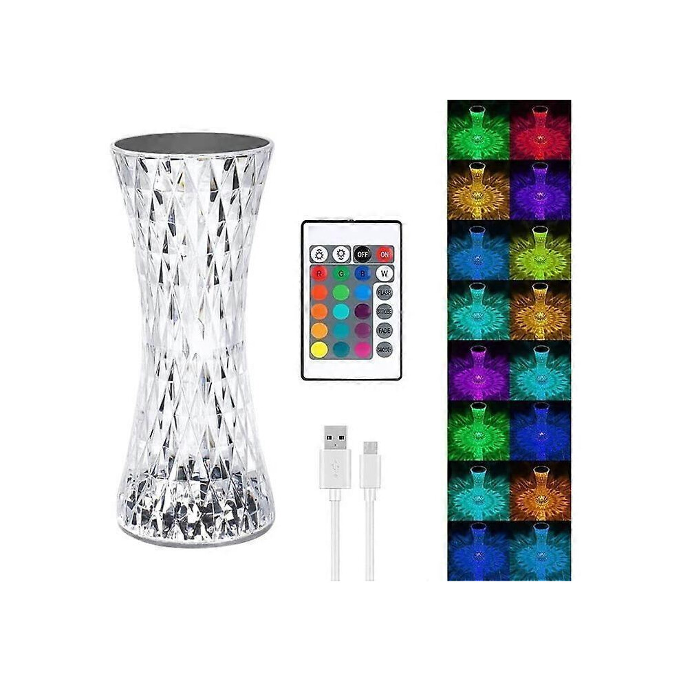 Crystal Bedside Lamp Led Diamond Table Lamp, 16 Colors - Rechargeable Mood Touch Control And Light 9421490131844