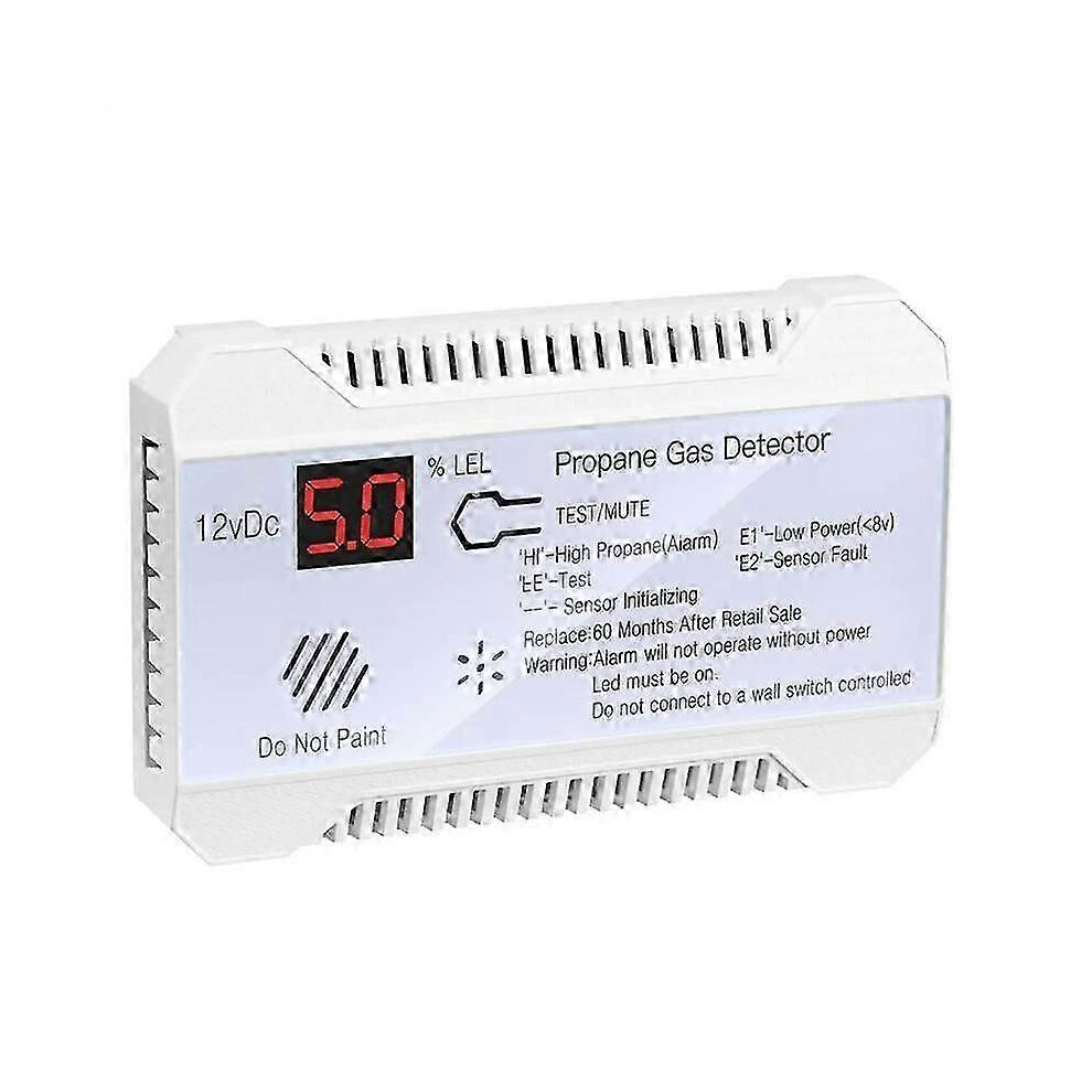 Propane Detector 12V LPG Natural Gas Sensor Leak Alarm 85DB Siren compatible Car RV Home Digital Propane