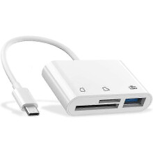 lämplig för minneskortläsare, kompatibel med iPad Pro, MacBook Pro/Air, 3-i-1 USB-kameraläsare