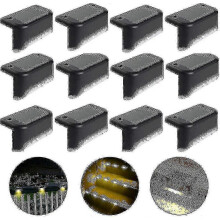 12 luci solari impermeabili per recinzione, luci per scale, luci solari da giardino a LED IP65