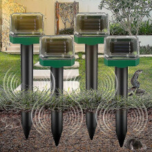 4-pack ultrasone dierenverjager IP65 ultrasone zonne-knaagdierverjager tuin zonne-knaagdierverjager