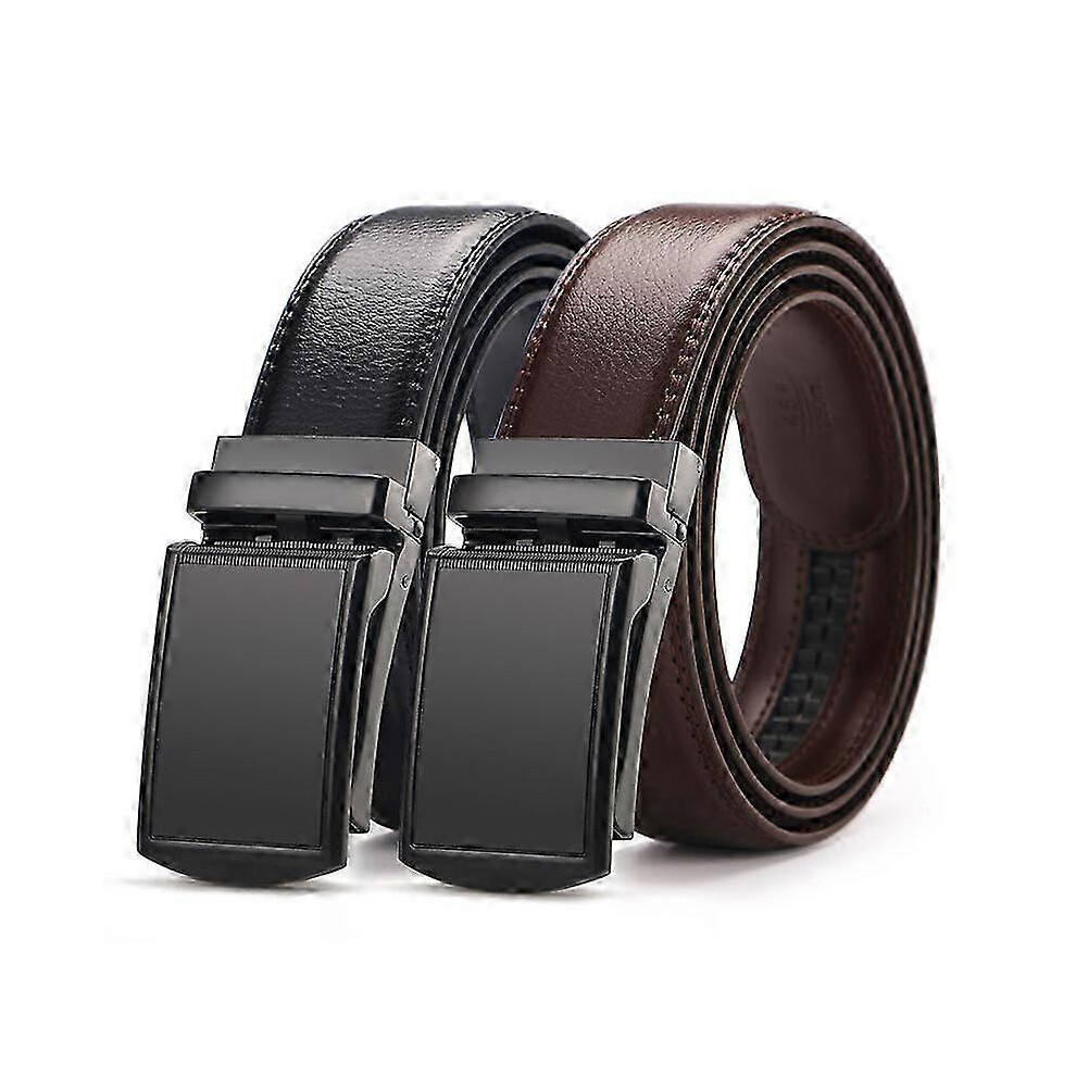 for 2 Pack Ratchet Belt for Men - Mens Belt Leather for Casual Jeans - Fit 36" to 44" Waist