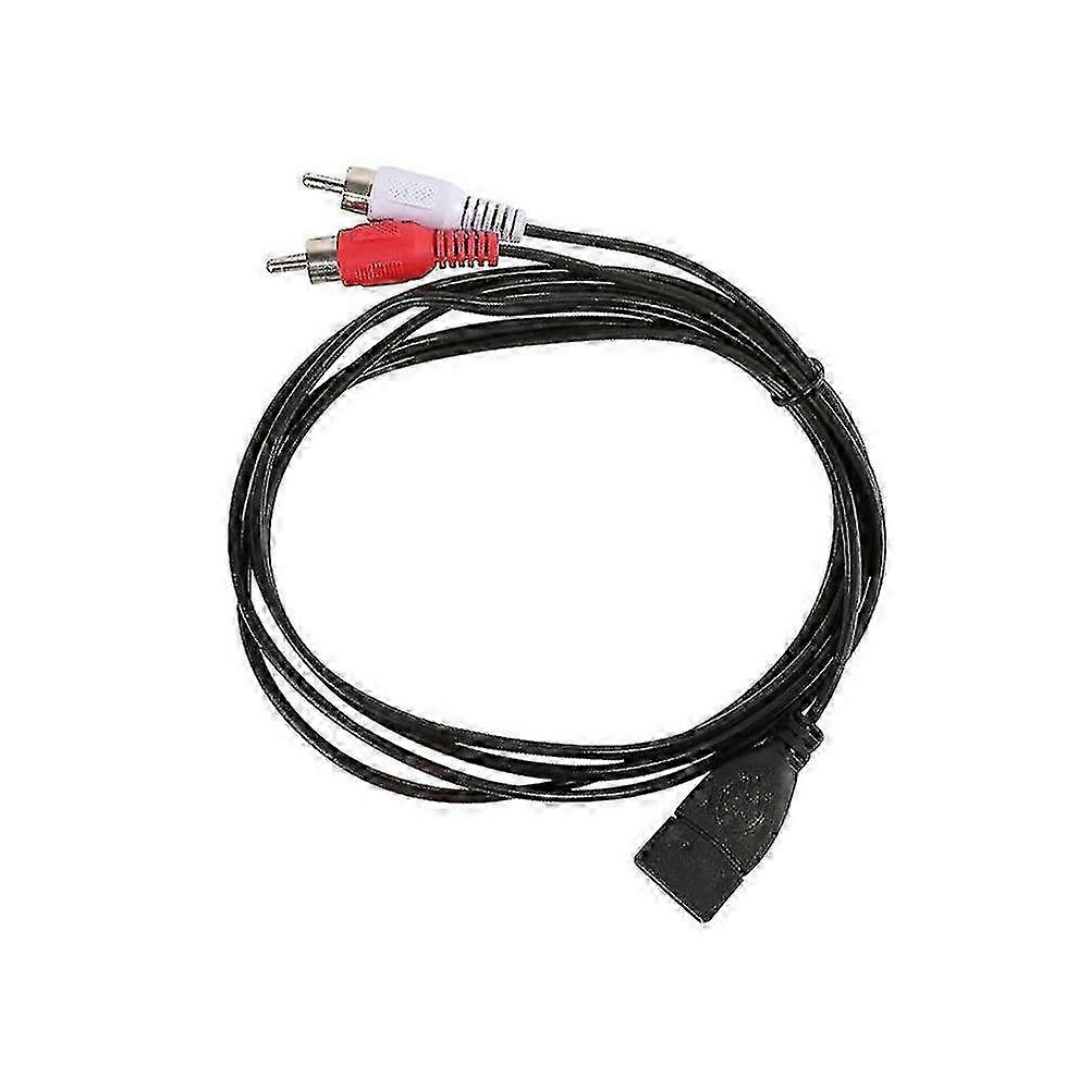 For 1.5M Usb A Female Socket To 2 Rca Male Plug Audio Video Extension Cable Cord 9421490154577