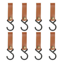 voor 8 stuks leren S-haken leren haak, S-haken S-vormige haken jashaak om op te hangen, campinghaak