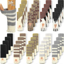 for 36 Pieces (9 Sets) Cat Chair Socks Cat Paw Chair Leg Socks Cat Furniture Socks Knitted Furniture