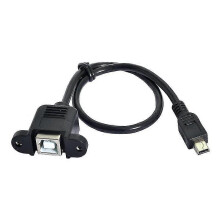 Cable mini USB de 5 pines macho a USB B hembra con tornillos para impresoras 30/