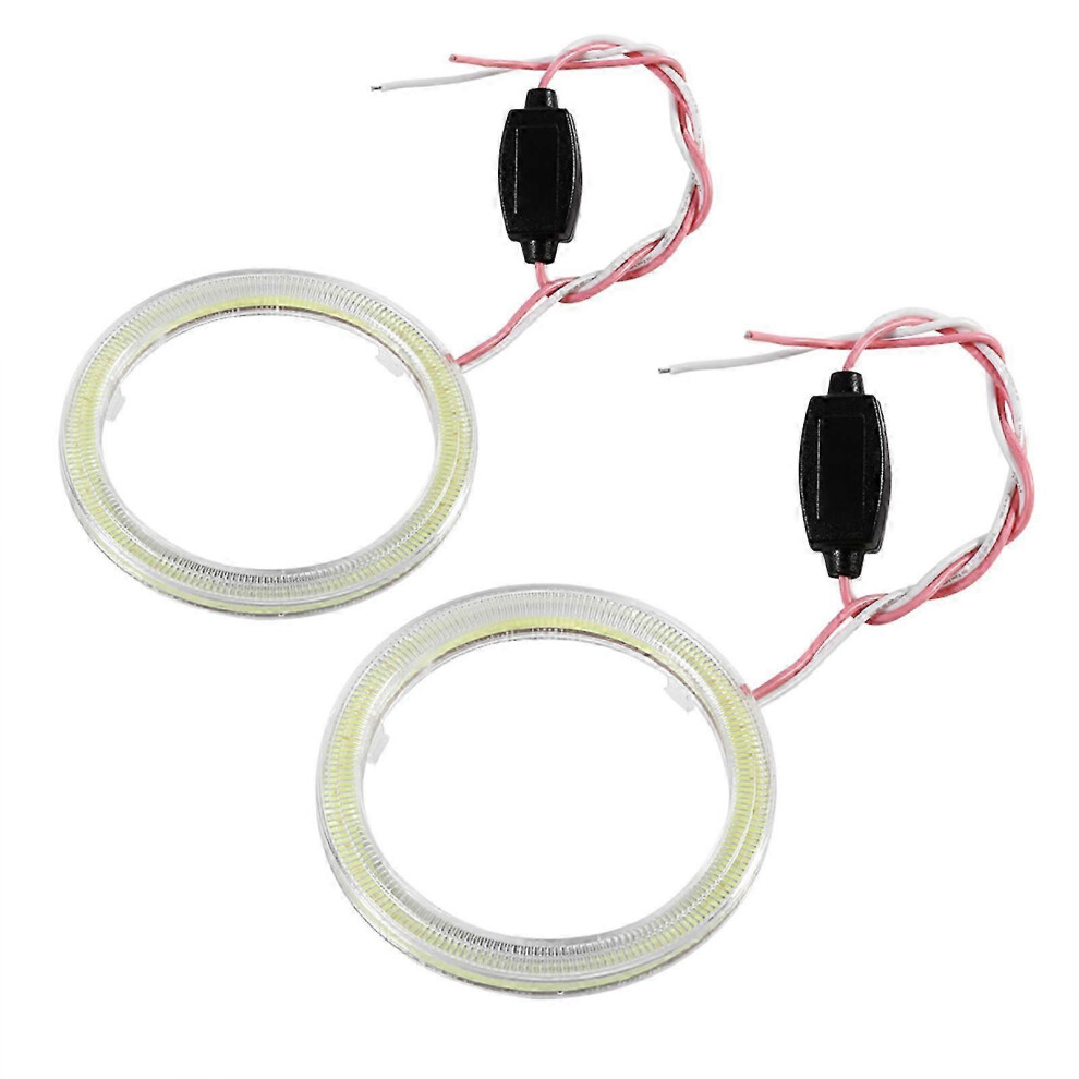 Applicable To 1Pair Auto Halo Rings Angel Eye Cob Chips Headlight Drl Led For Motorcycle Car 70Mm 9421490152443