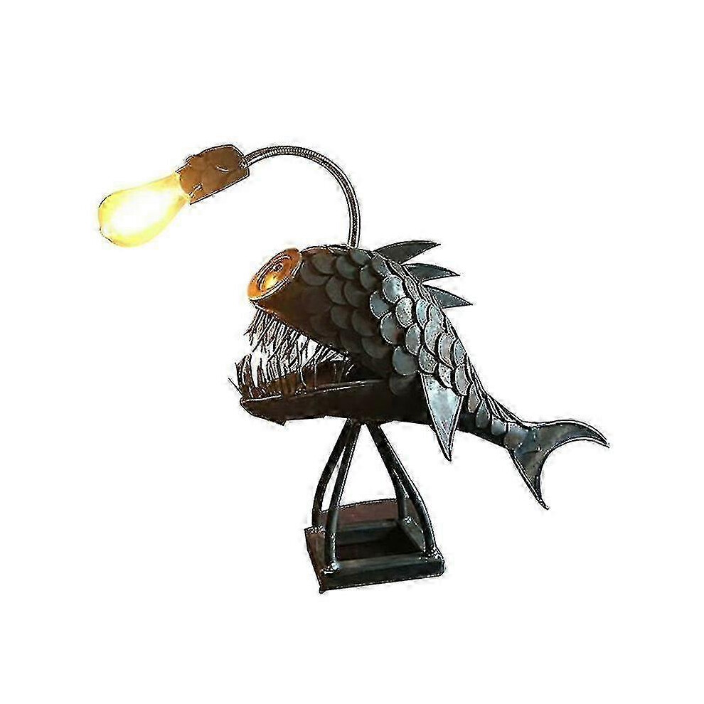 Applicable To Angler Fish Lamp Usb Rechargeable Desktop Metal Handmade Craft Room Decoration Small Light 9421490155161