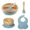 Suitable for Tiny Dining Children's Bamboo Tableware Set - Plate Bowl Spoon With Stay Put Suction - 1