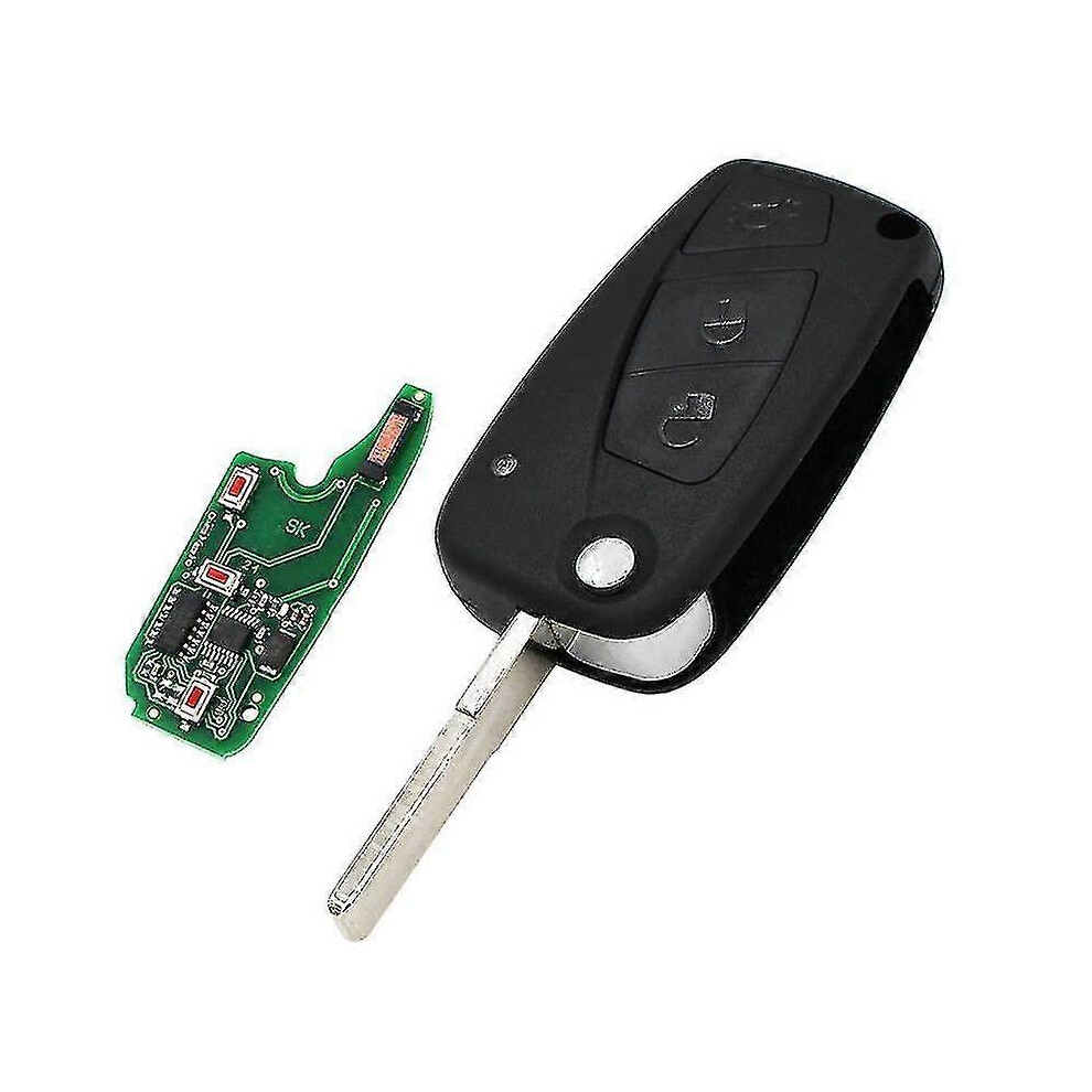Flip Remote Key 3 Button 434Mhz Pcf7946 Chip For Fiat 500 Panda Idea Punto Stilo Ducato- C Blue/Black 9421490175350