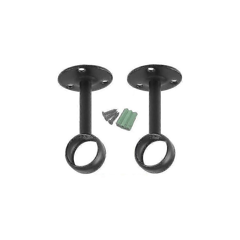 Support pour tringle à rideau, support de plafond, lot de 2, noir